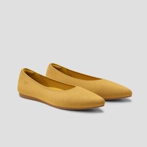 VIVAIA Aria Pointed-Toe Ballet Flats Sz 9 US/ 40 EUR Ginger Yellow